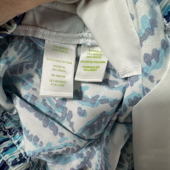 Lilly Pulitzer XS ISLAND JOGGER PANTS Blue Turquoise Tropical Pull On Tassel - Picture 4 of 9